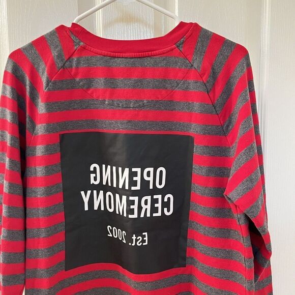 Opening Ceremony Red and Gray Striped Crewneck Sweatshirt Women's Size Medium - Picture 10 of 13